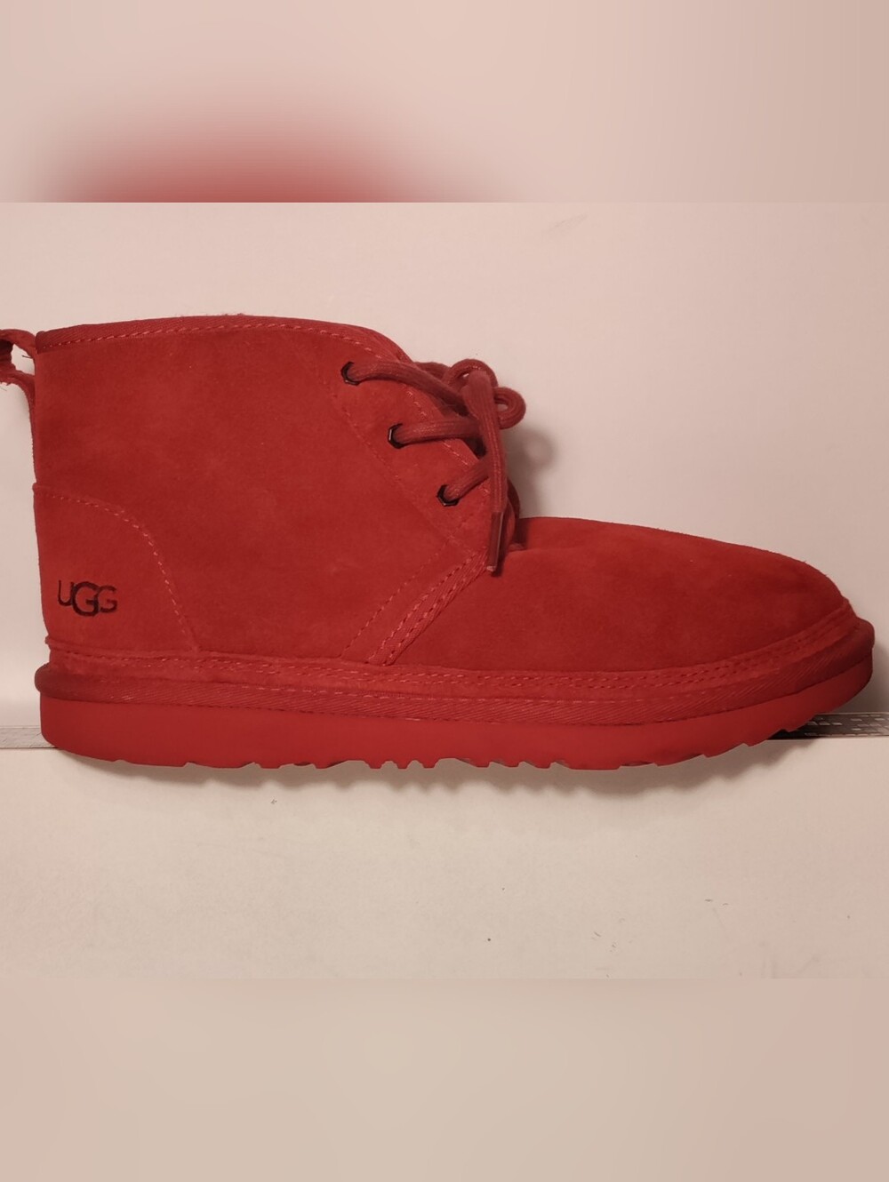 UGG Neumel Red Suede Lace-Up Ankle Boots Women’s Size 6